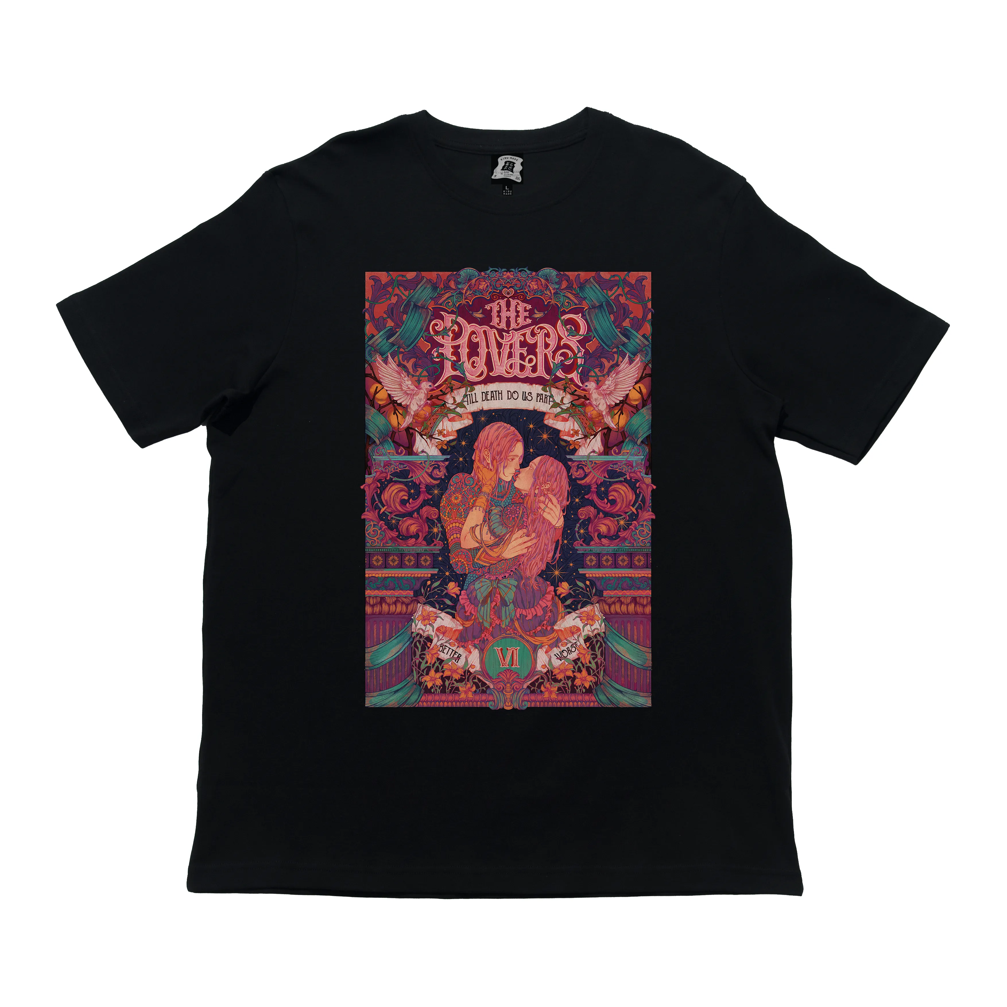 "The Lovers" Cut and Sew Wide-body Tee Black/ Beige