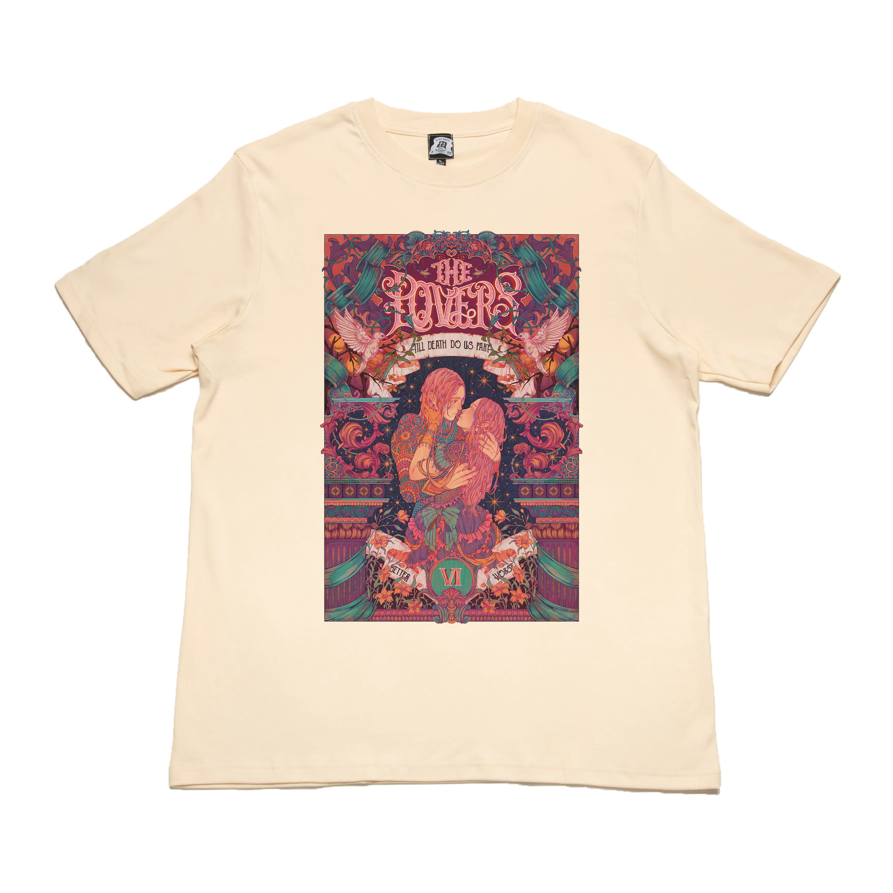 "The Lovers" Cut and Sew Wide-body Tee Black/ Beige