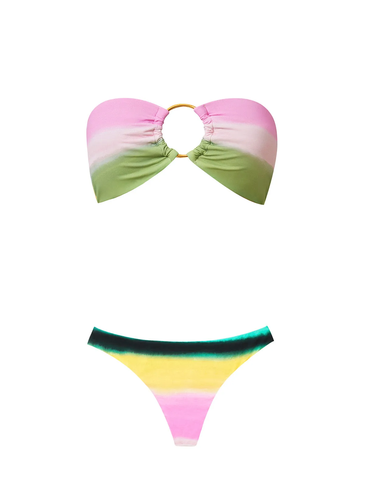 Ring Bandeau-Basic Ruched Bikini