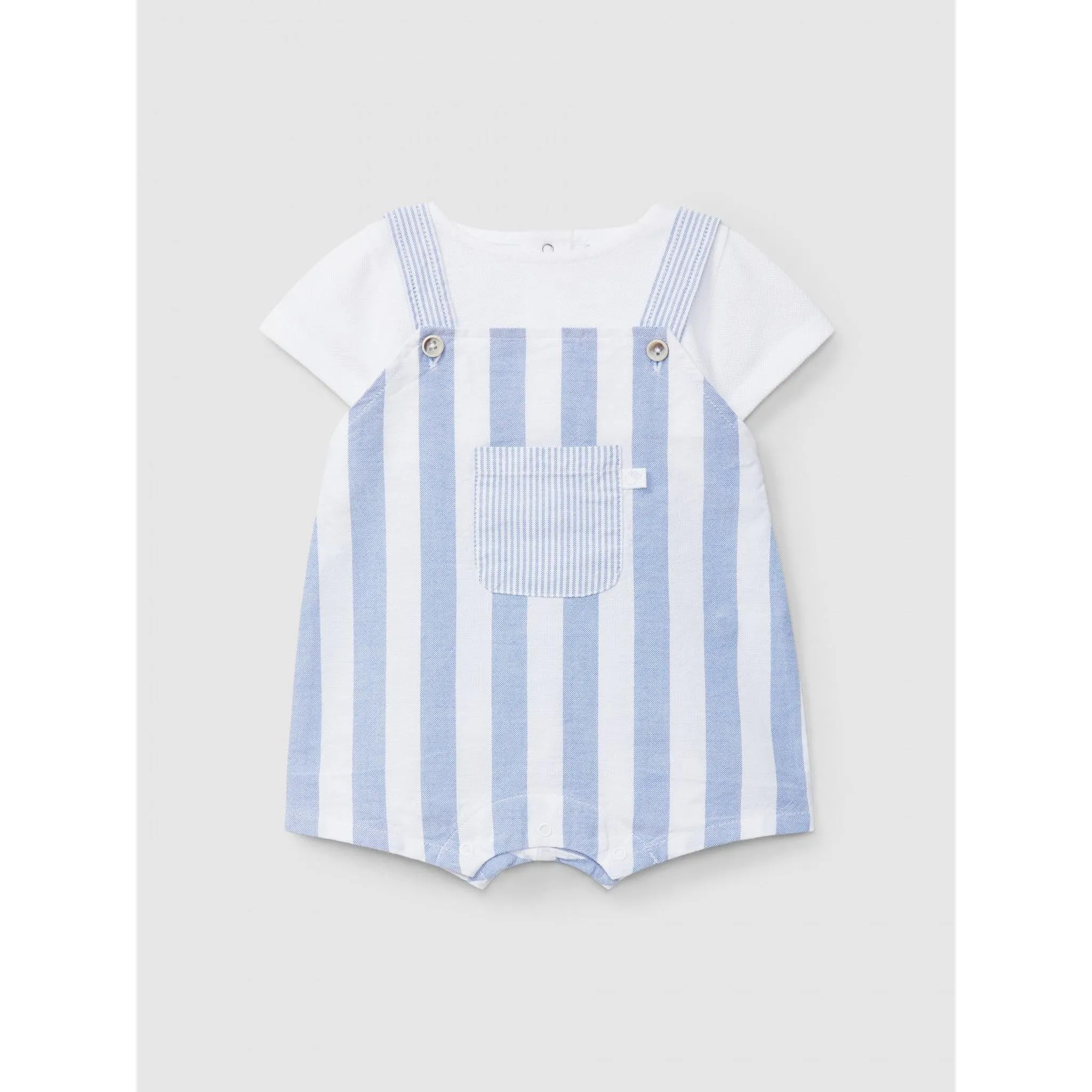 Romper two-in-one stripes and pique