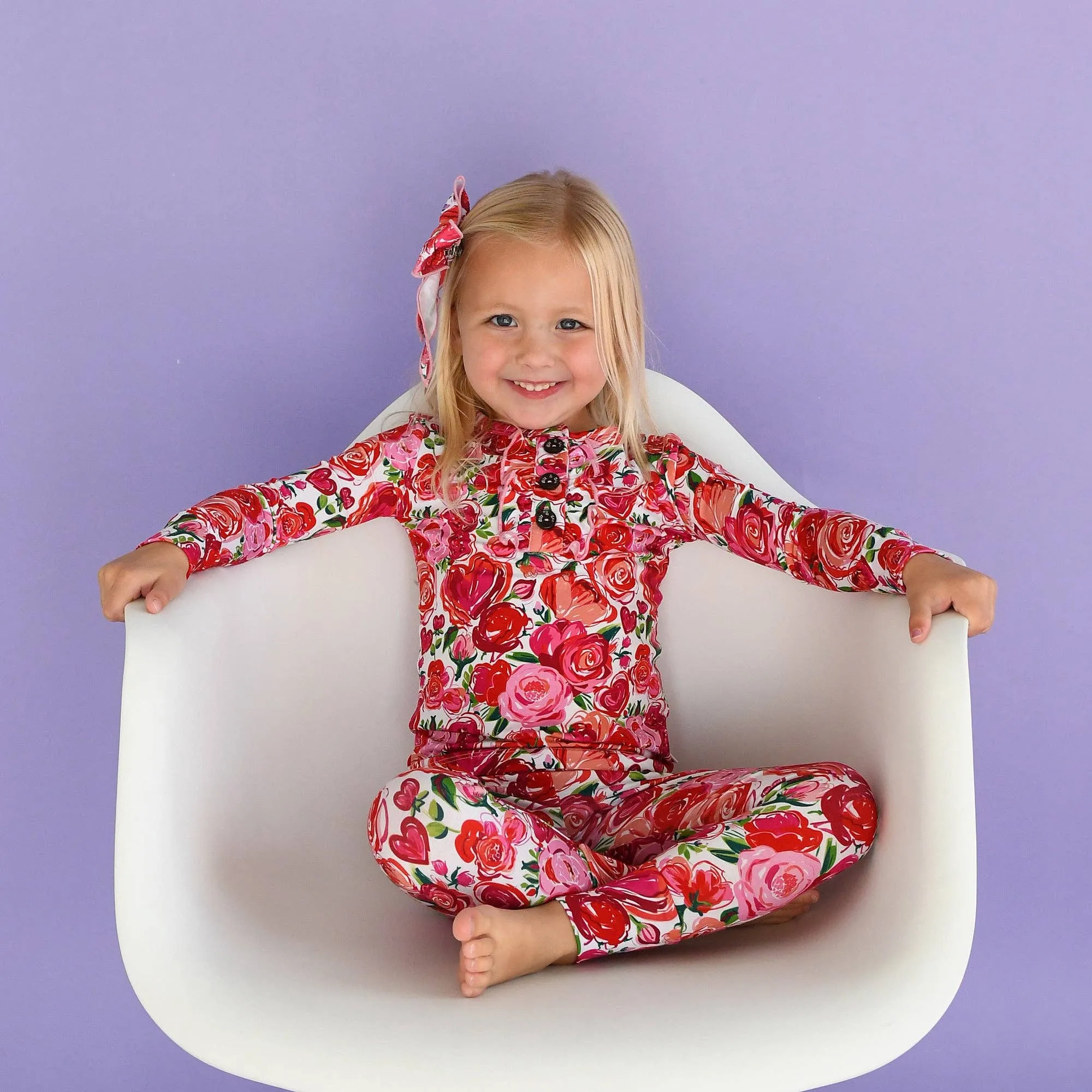 Rose Ruffle Two Piece Bamboo Toddler Outfit