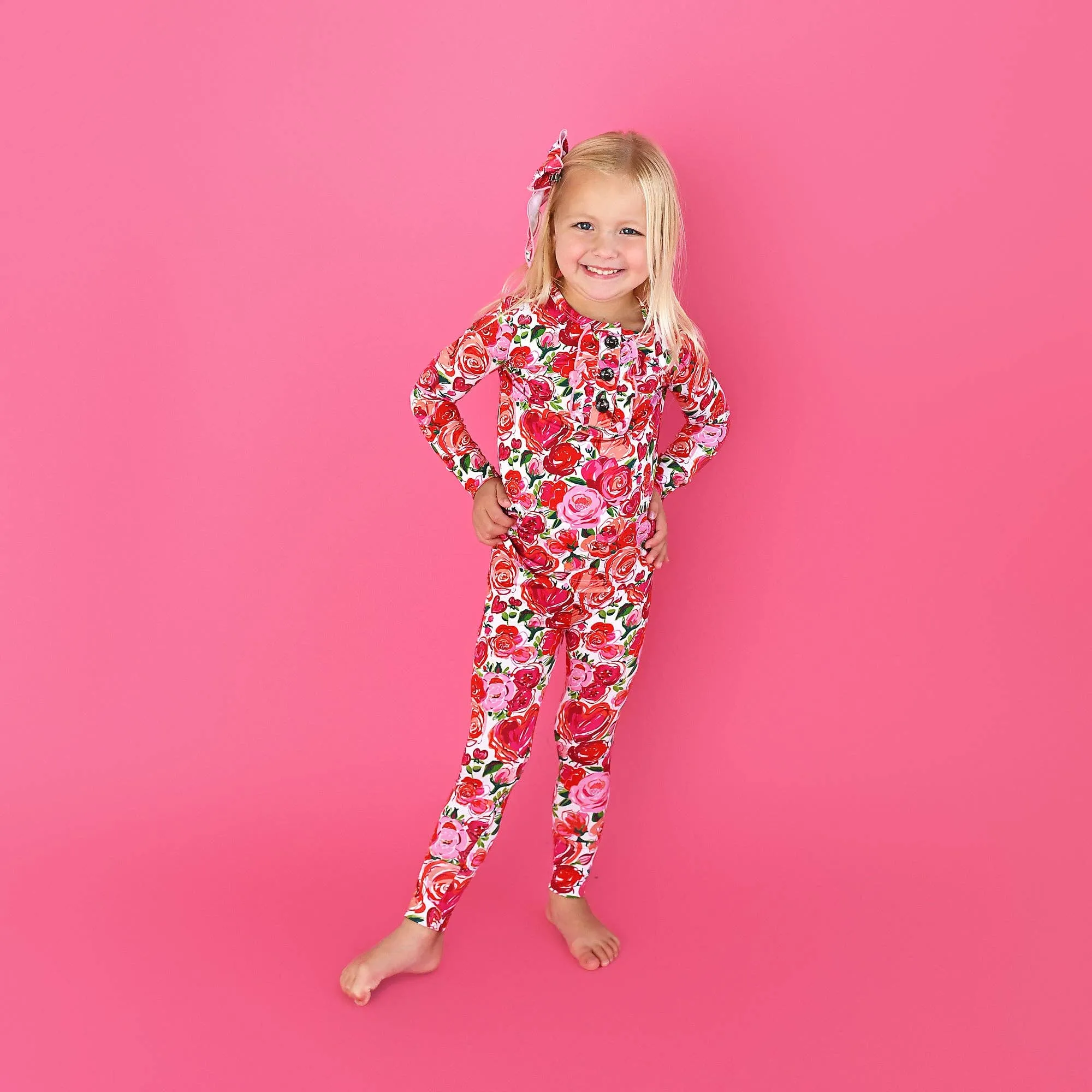 Rose Ruffle Two Piece Bamboo Toddler Outfit