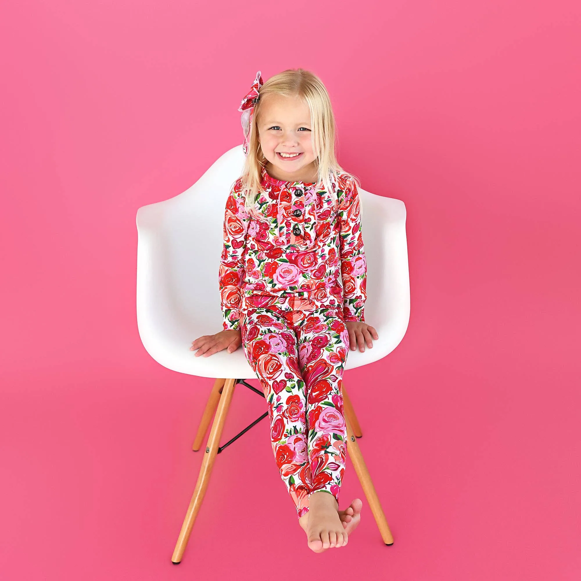 Rose Ruffle Two Piece Bamboo Toddler Outfit