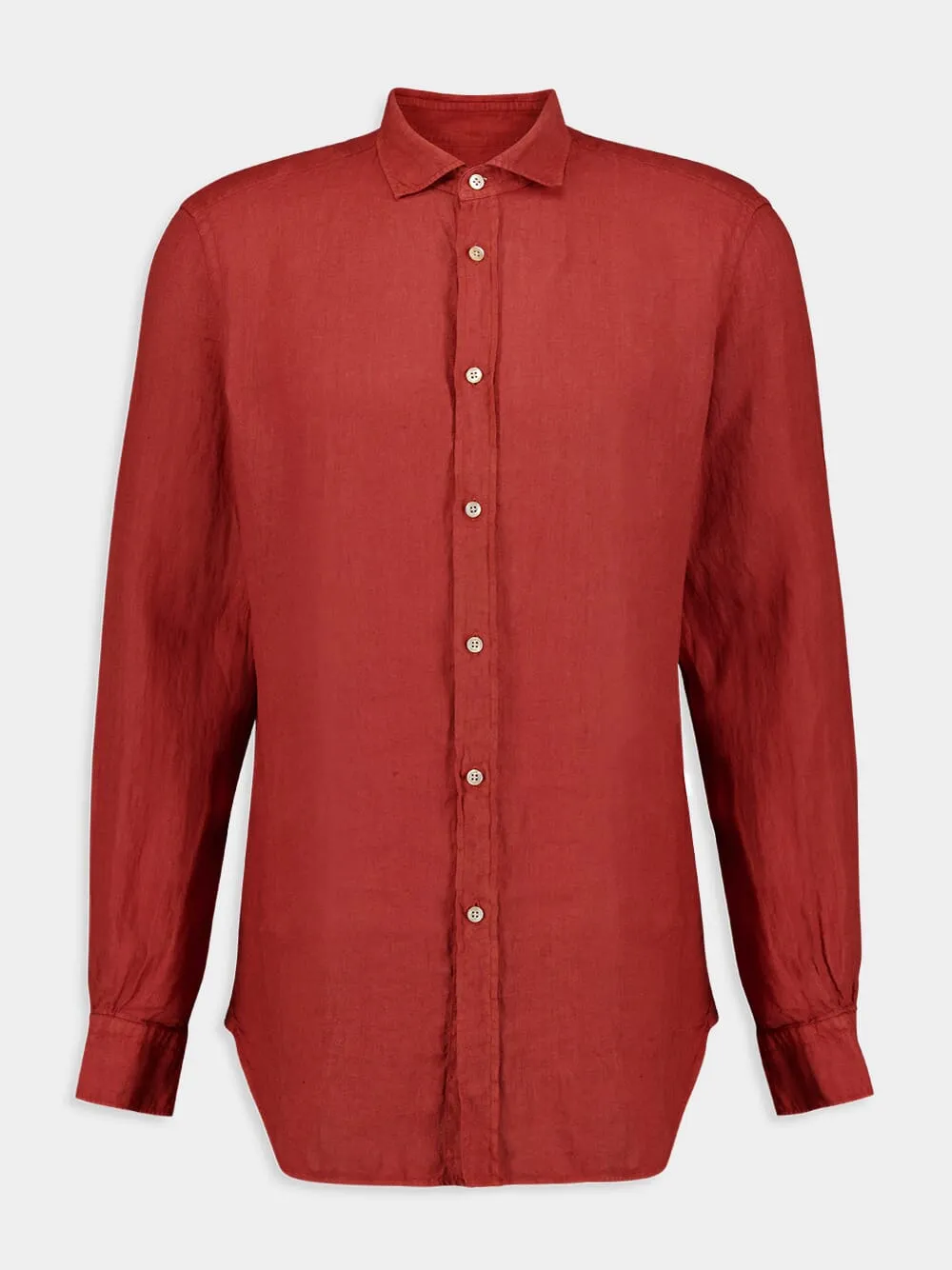 Rustic Red Linen Shirt