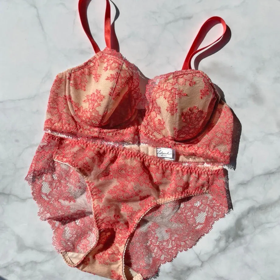 SALE Poppy Orange Underwire Bra