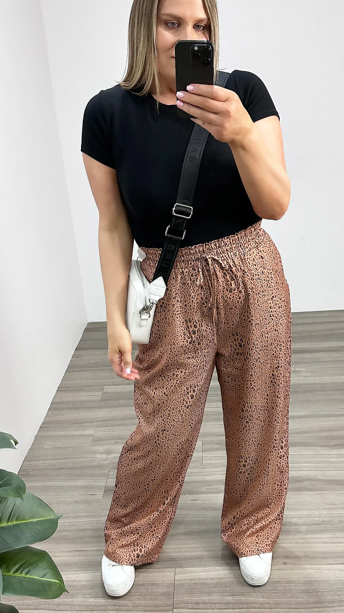 Sass Davie Pants Sandy Tan Animal