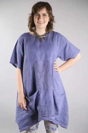 Sea Clouds Linen Dress Dark Periwinkle-2261-U