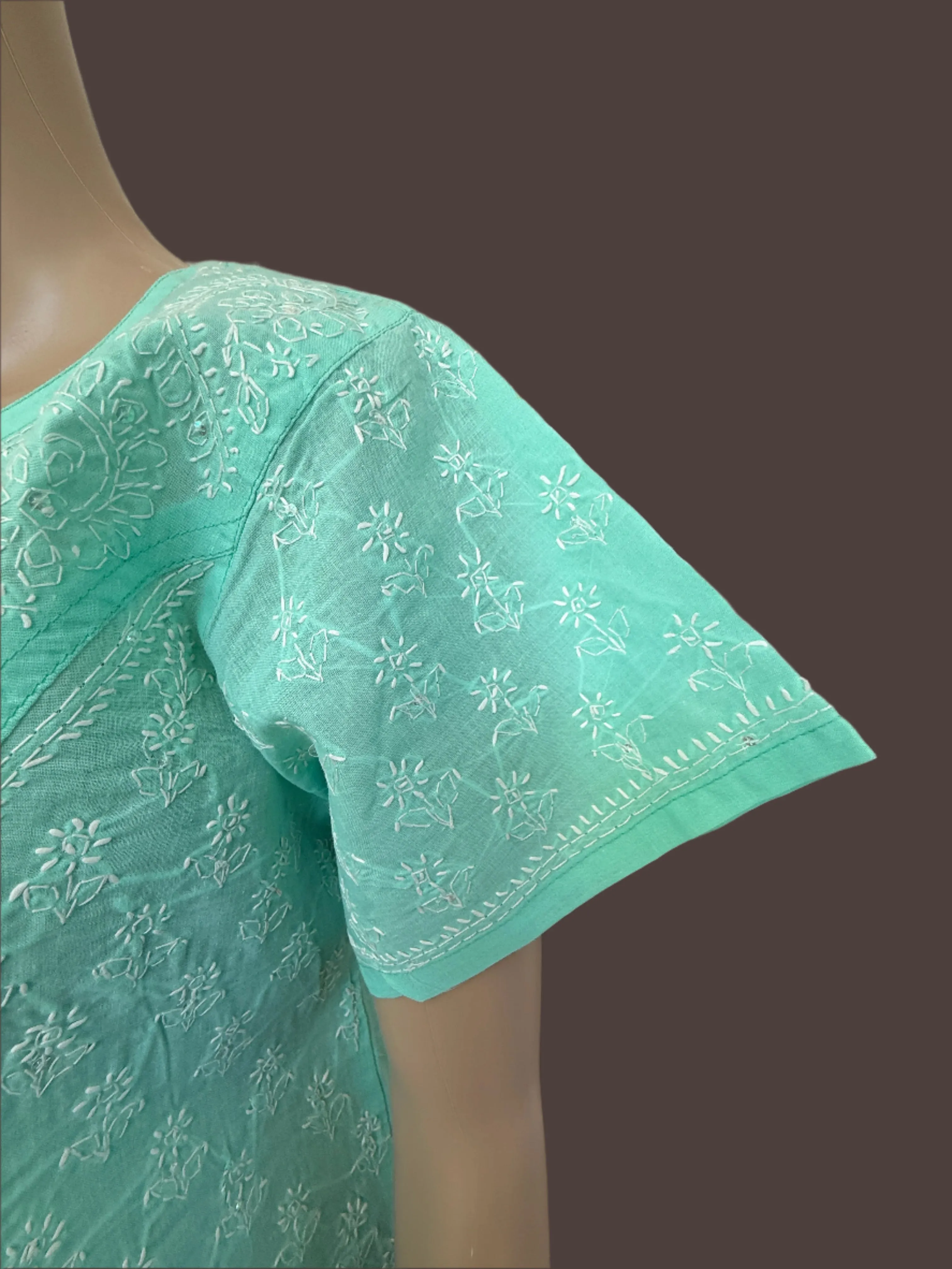 Sharon Sea green Chikankari kurta