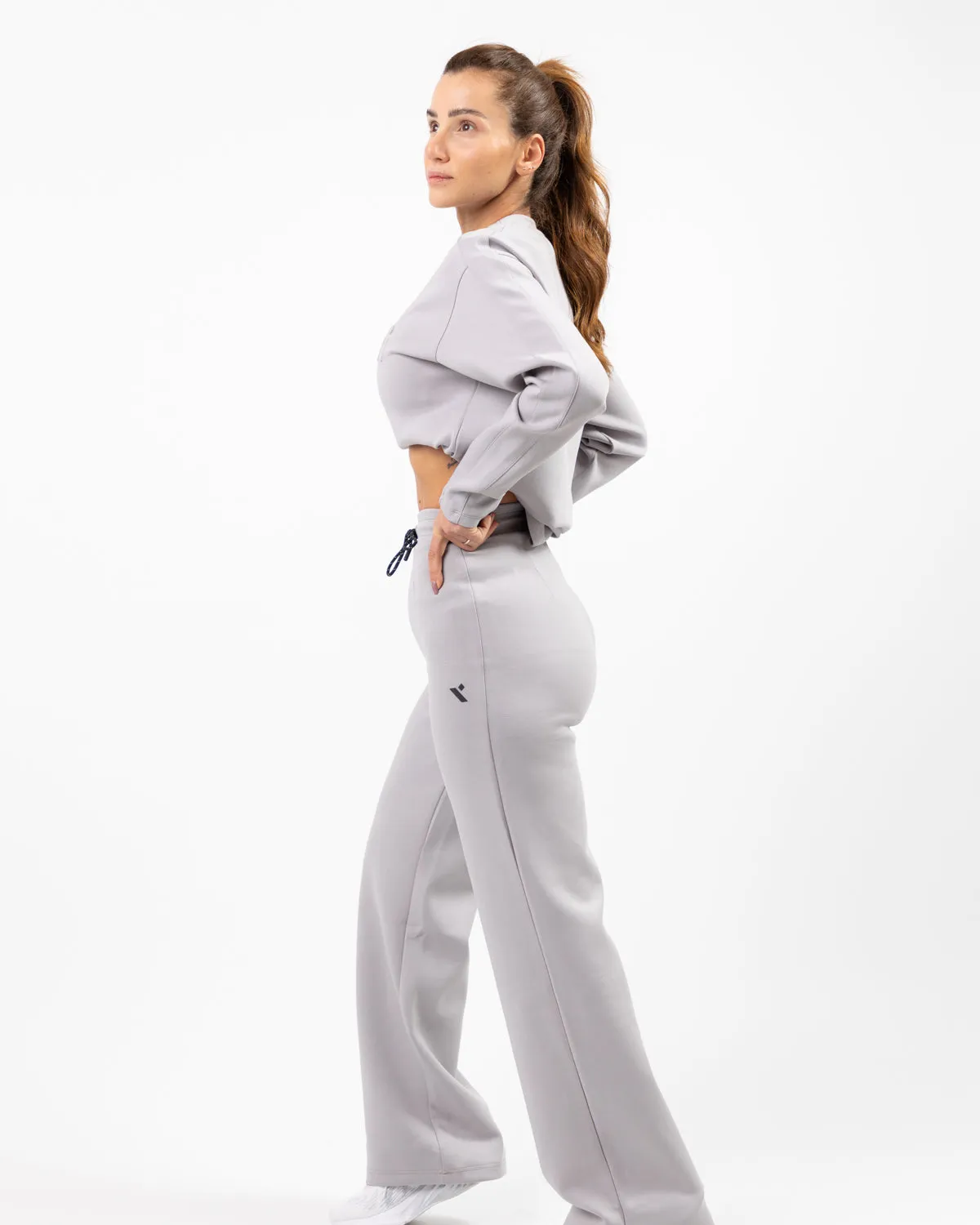 Shield Wide Leg Pants - Light Grey