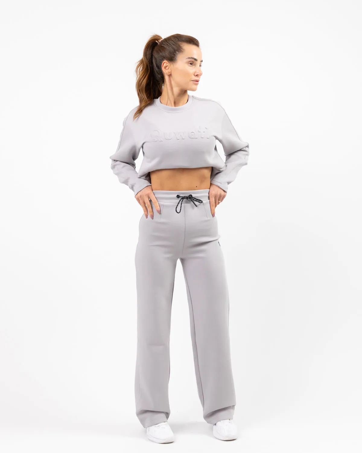 Shield Wide Leg Pants - Light Grey