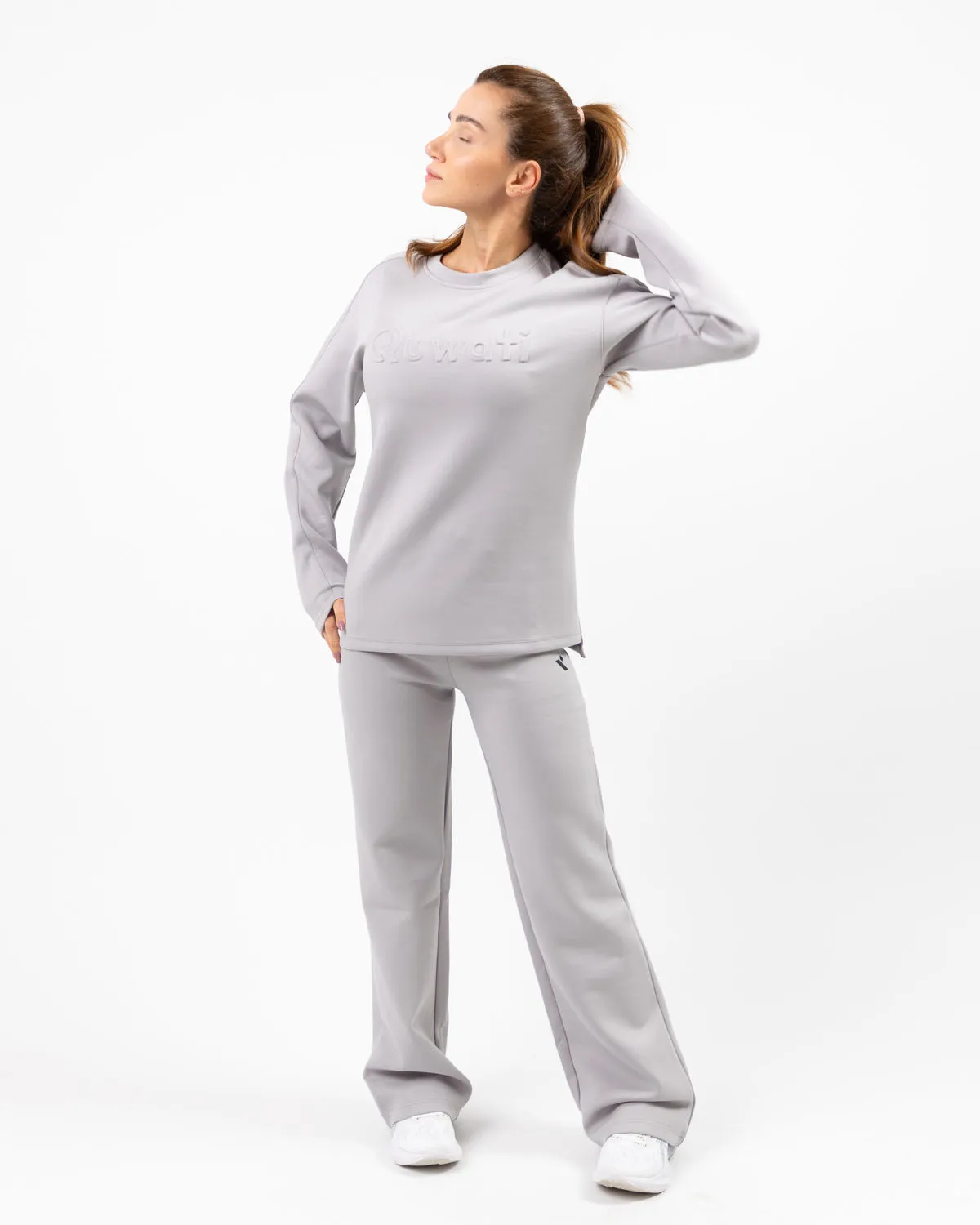 Shield Wide Leg Pants - Light Grey