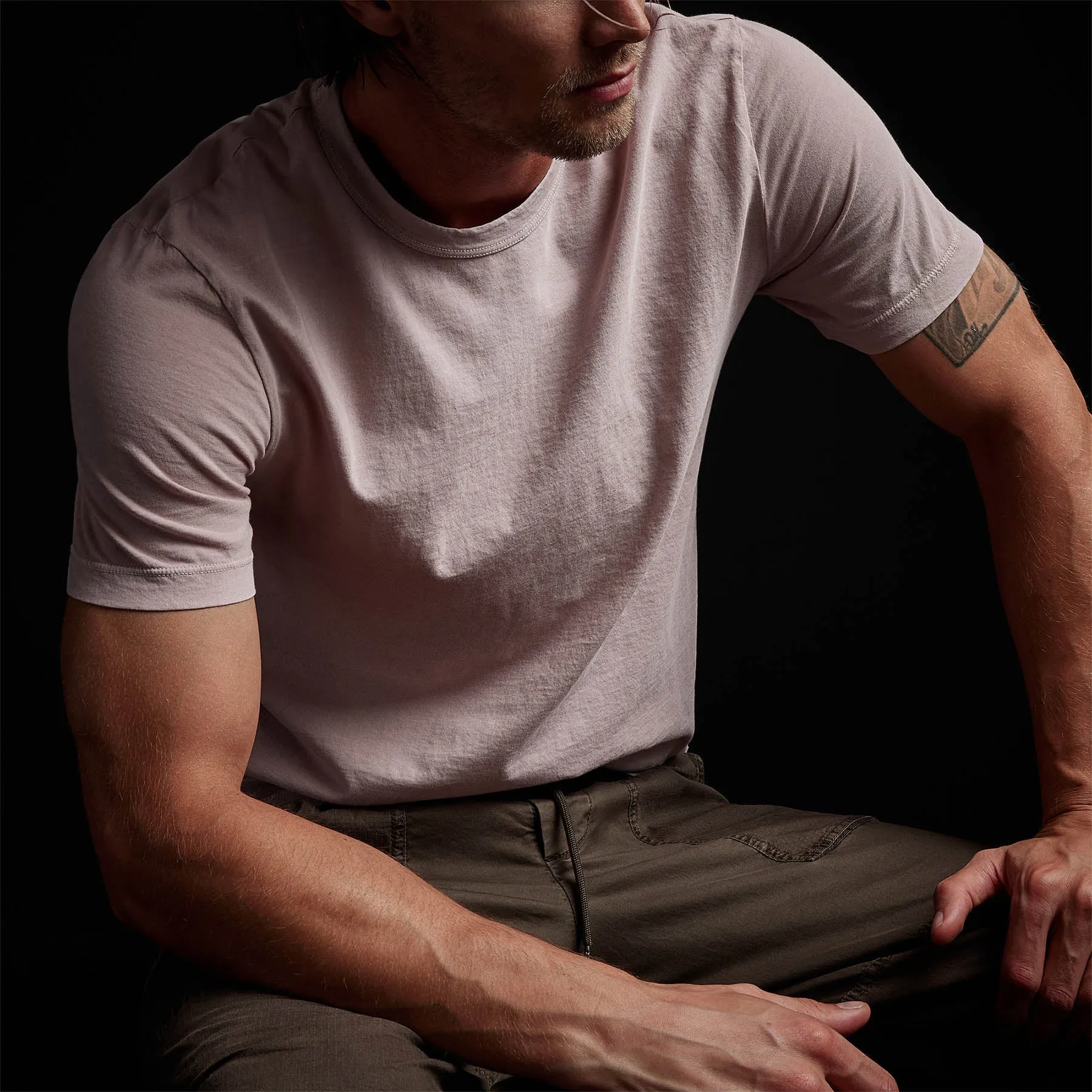 Short Sleeve Crew Neck - Calamine Pigment