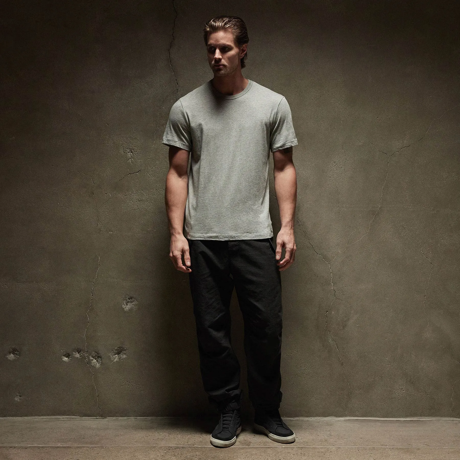 Short Sleeve Crew Neck - Heather Grey