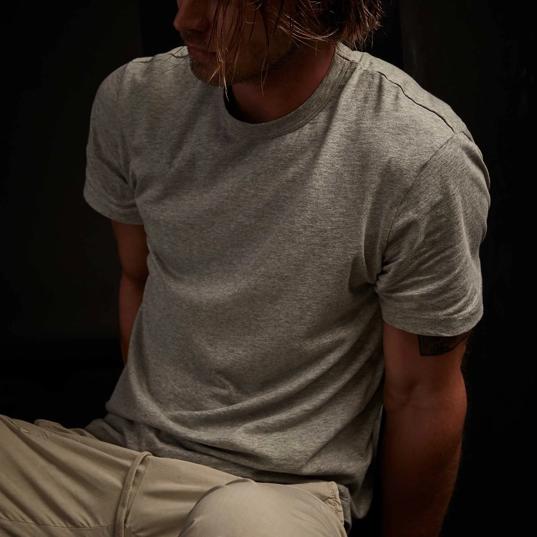 Short Sleeve Crew Neck - Heather Grey