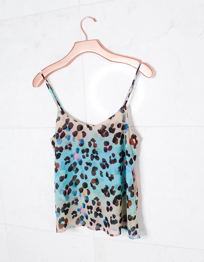 Show Me Your Mumu Spaghetti Top in Cheetahpop