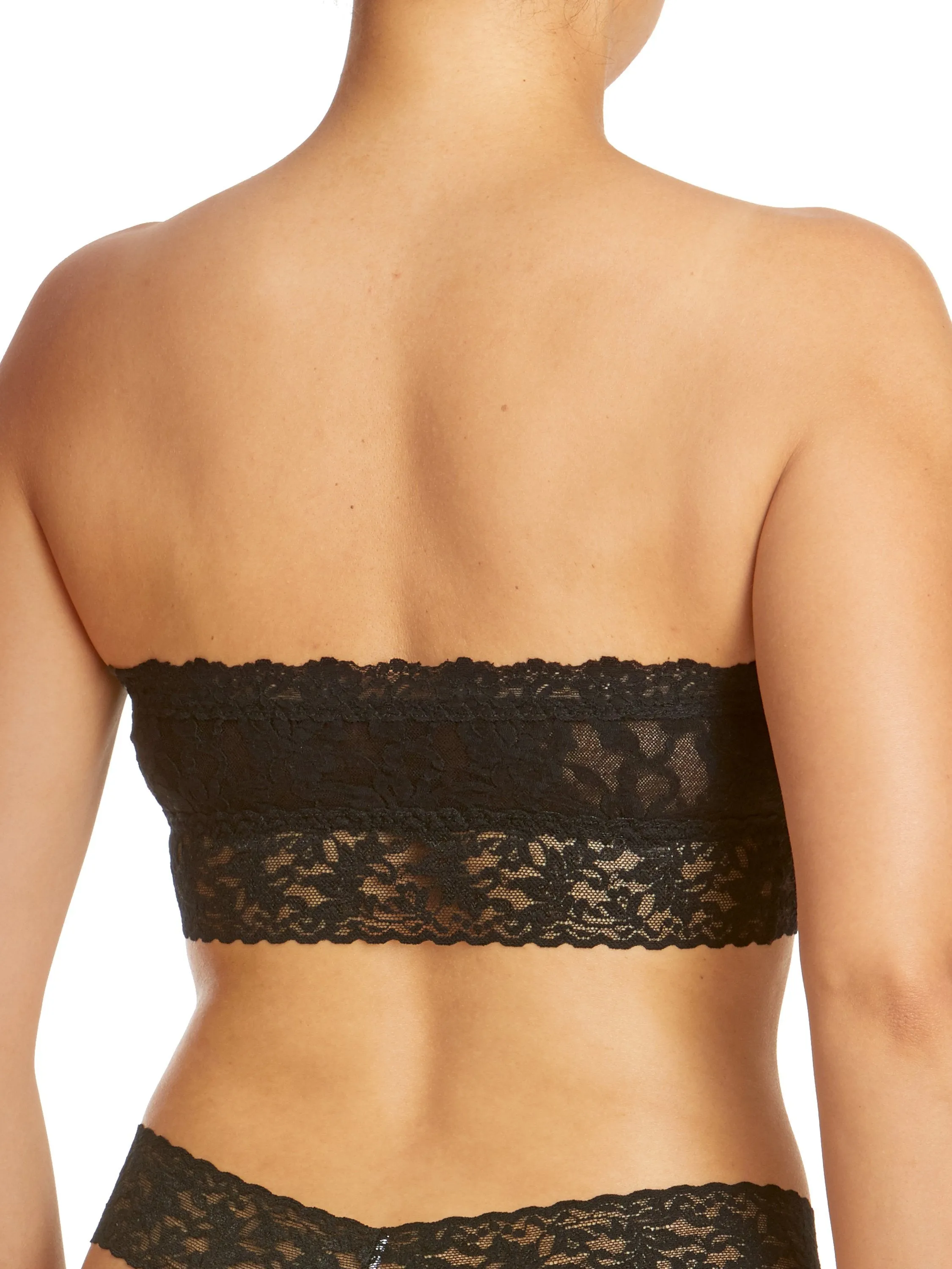 Signature Lace Lined Bandeau Bralette Black