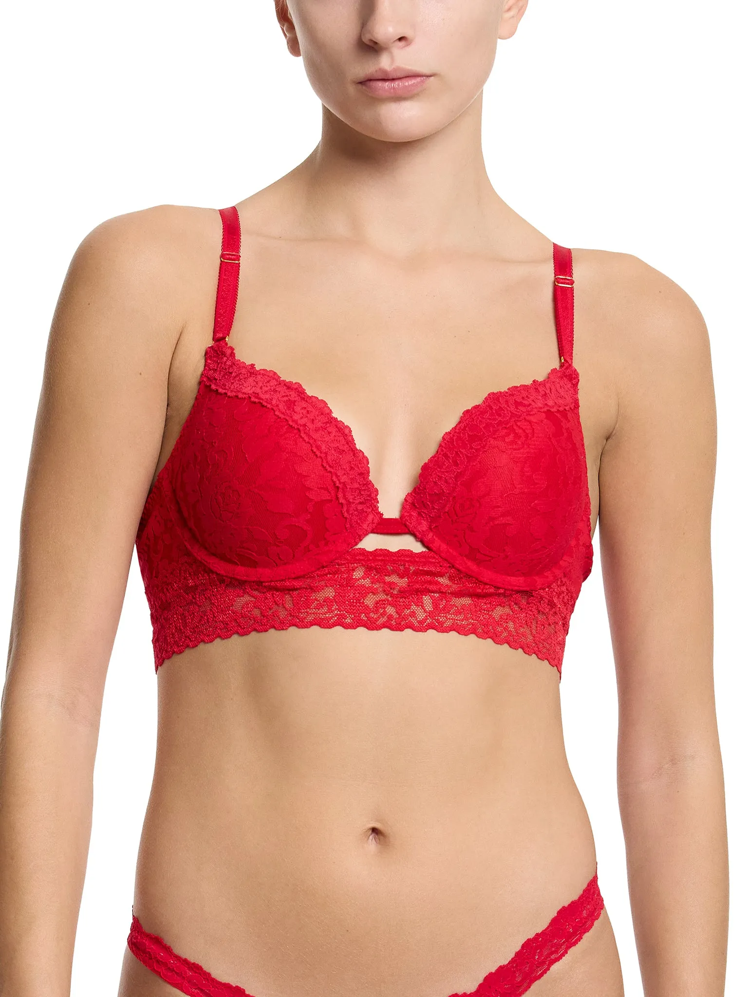 Signature Lace® Plunge Push-Up Bra Red
