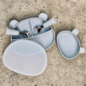 Silicone Bear Plate, Bowl & Cutlery Sets