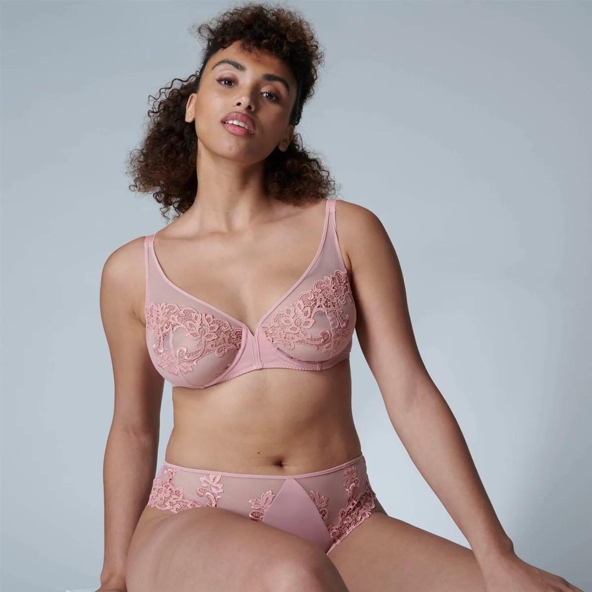 Simone Perele Saga Full Cup Plunge Bra - Verona Pink
