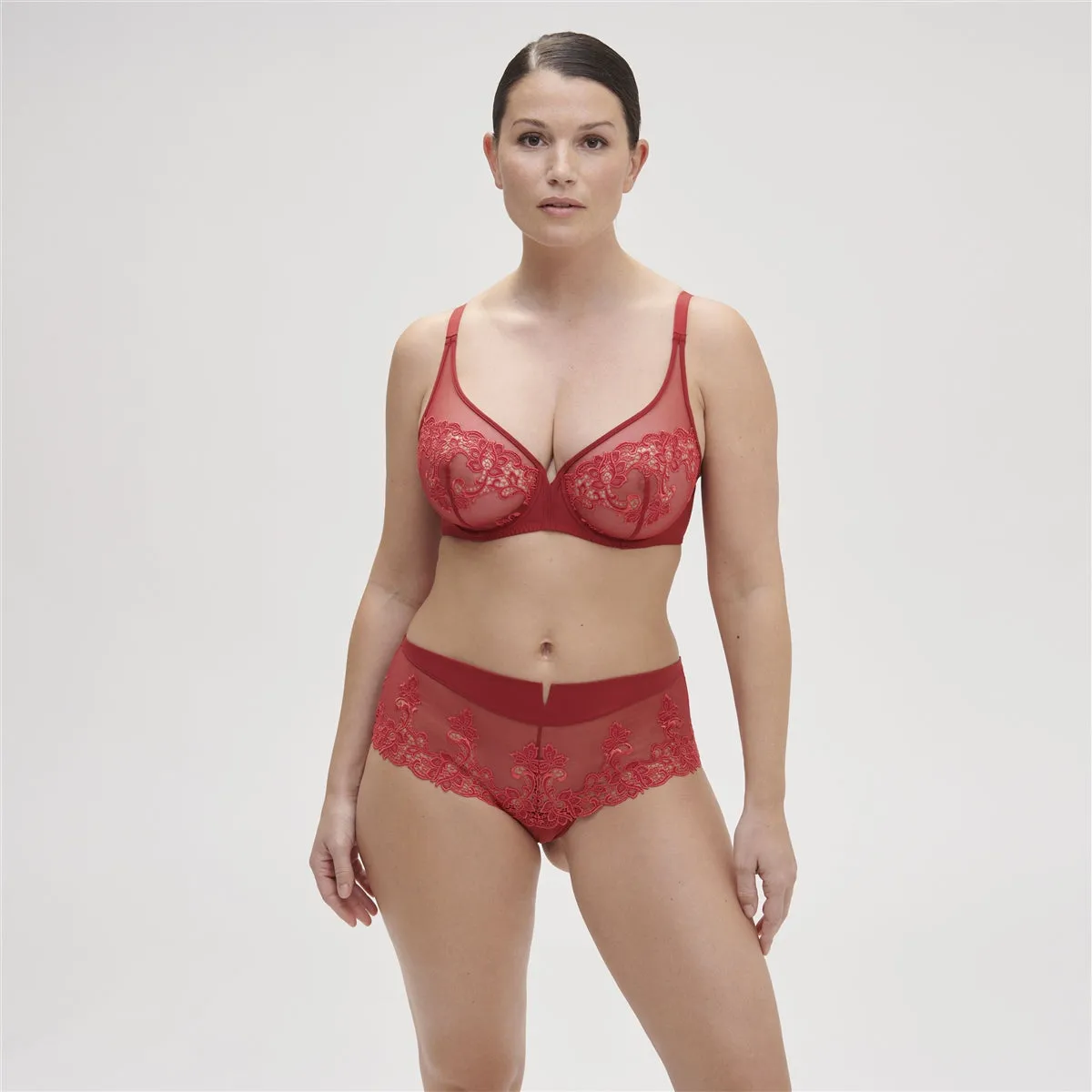 Simone Perele Saga Half Cup Bra - Lipstick Red