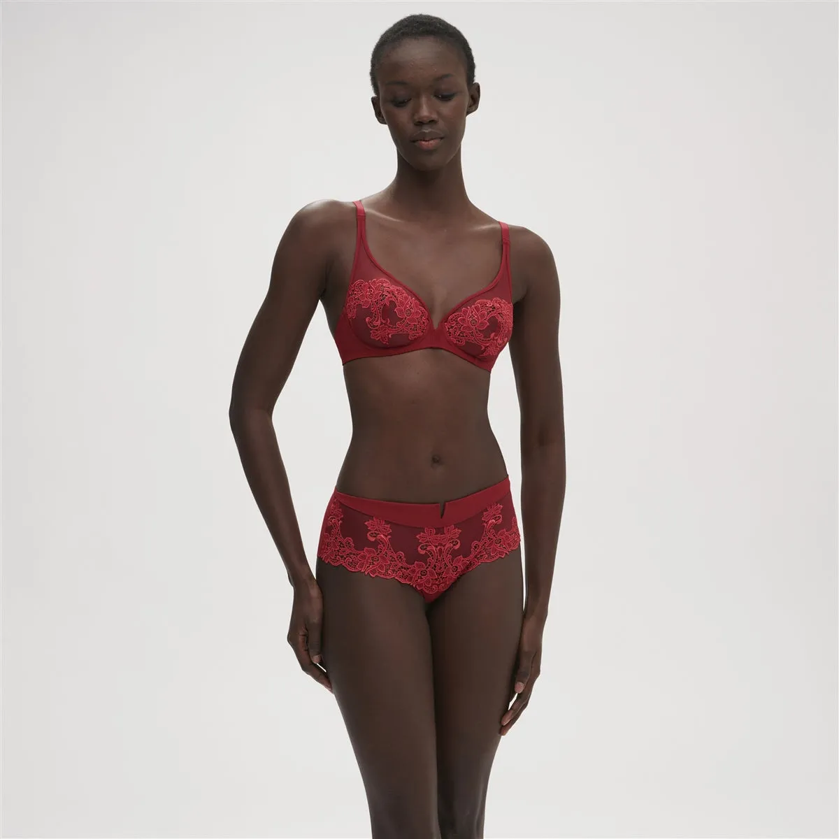 Simone Perele Saga Half Cup Bra - Lipstick Red