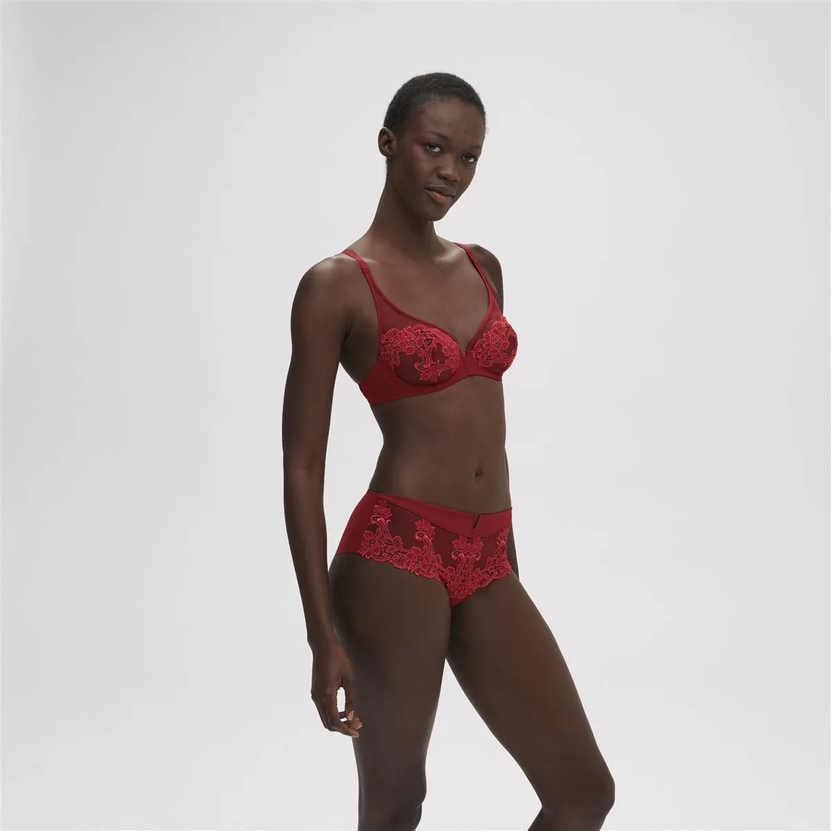 Simone Perele Saga Half Cup Bra - Lipstick Red