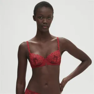 Simone Perele Saga Half Cup Bra - Lipstick Red