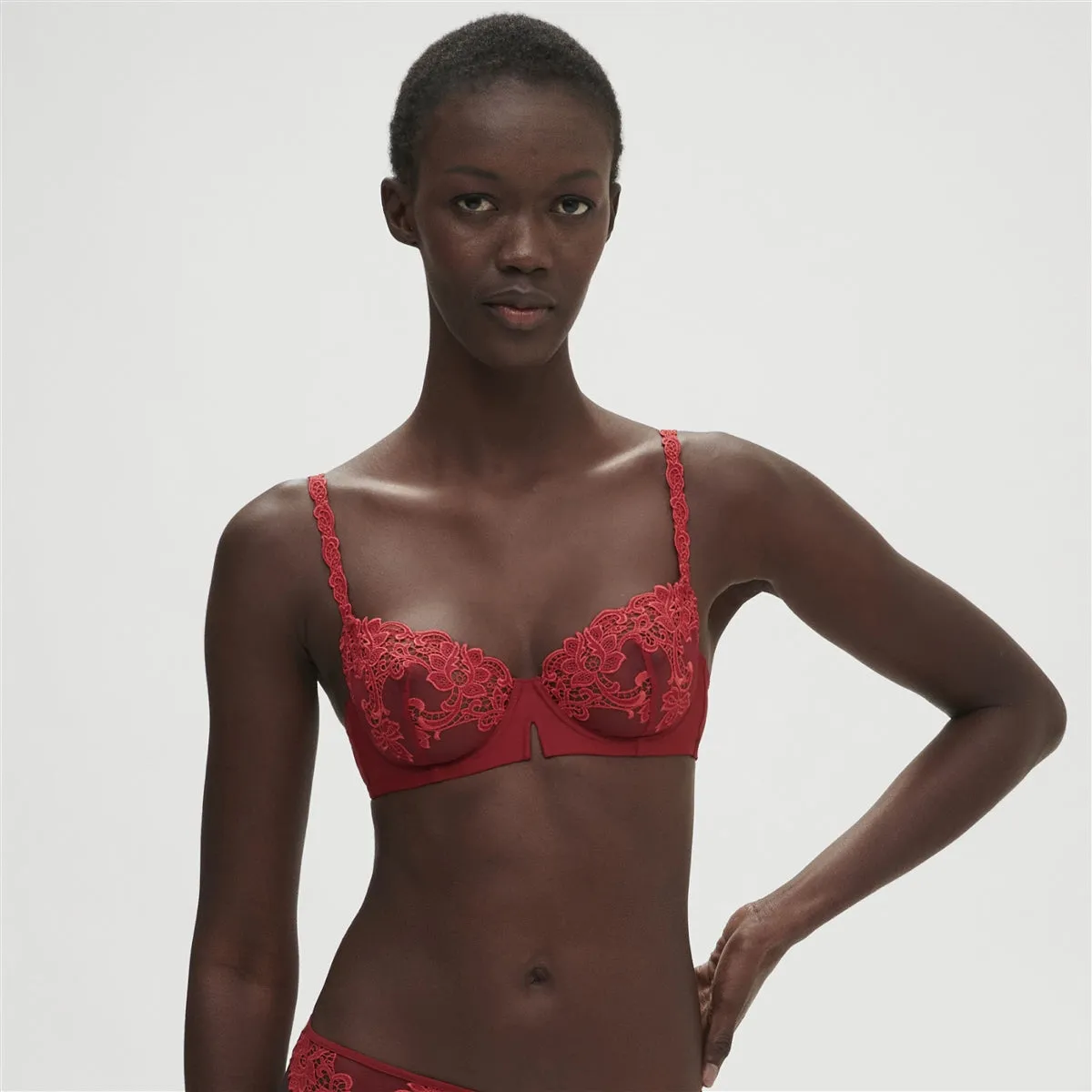 Simone Perele Saga Half Cup Bra - Lipstick Red