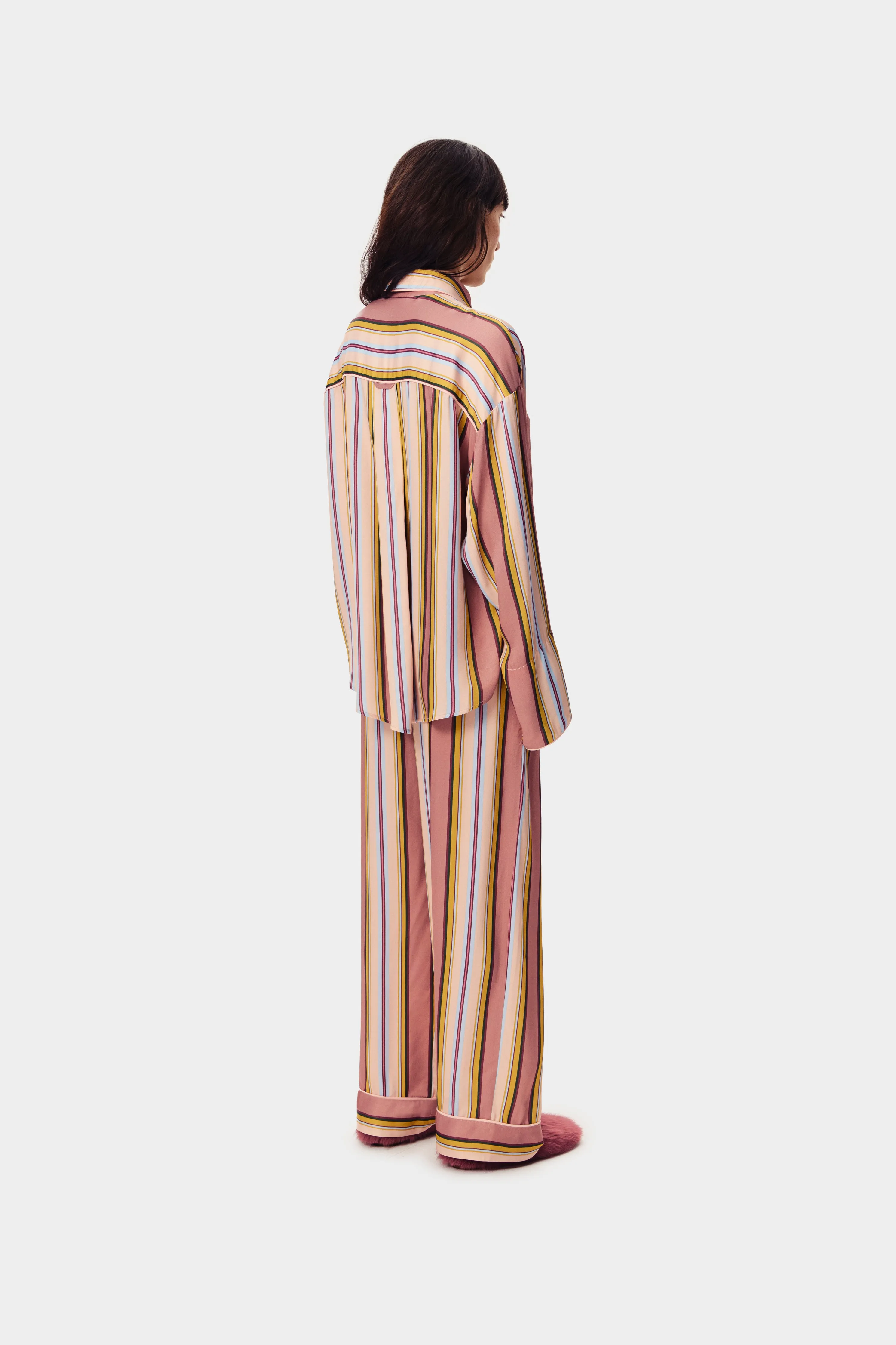 Sleeper Pastelle Oversized Pants in Blush Stripes