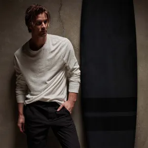 Slub Jersey Long Sleeve Crew - White