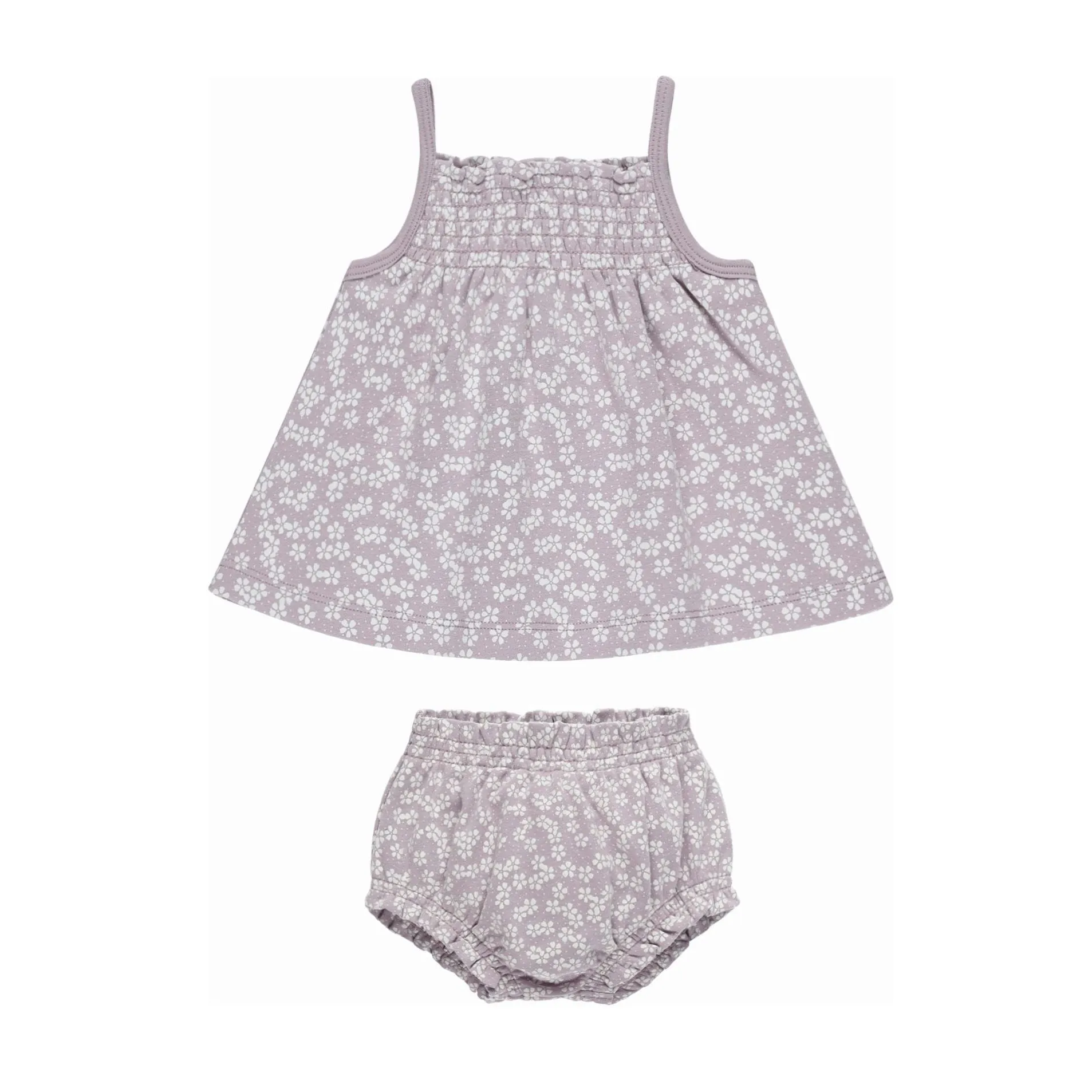 Smocked Tank   Bloomer Set || Lavender Ditsy