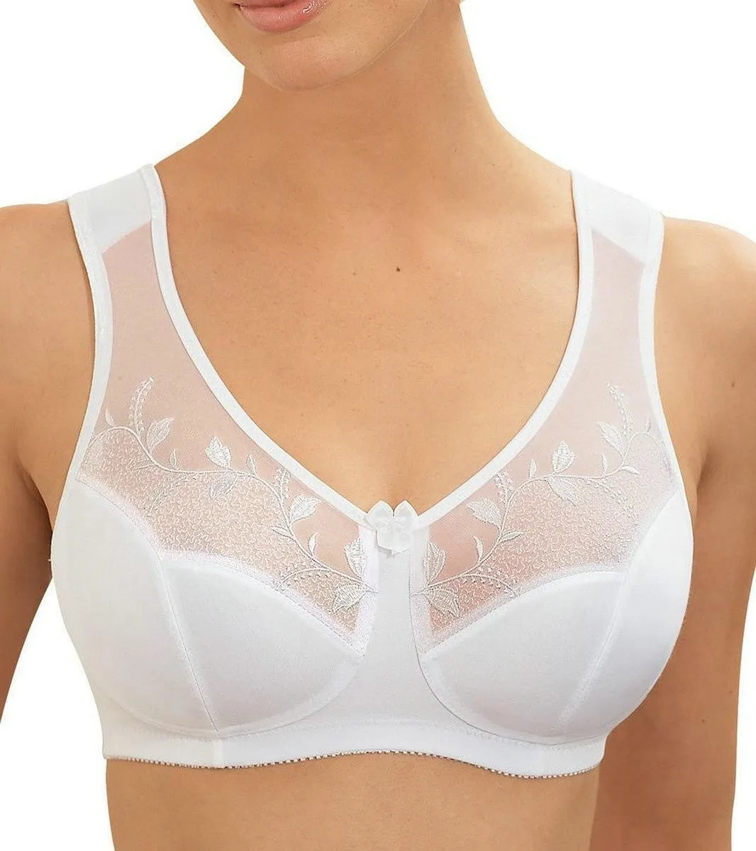 Soft Cups Embroidered Wireless Full Coverage Minimizer Bra