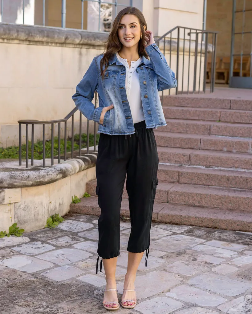 Soft Wash Denim Jacket in Mid Wash.