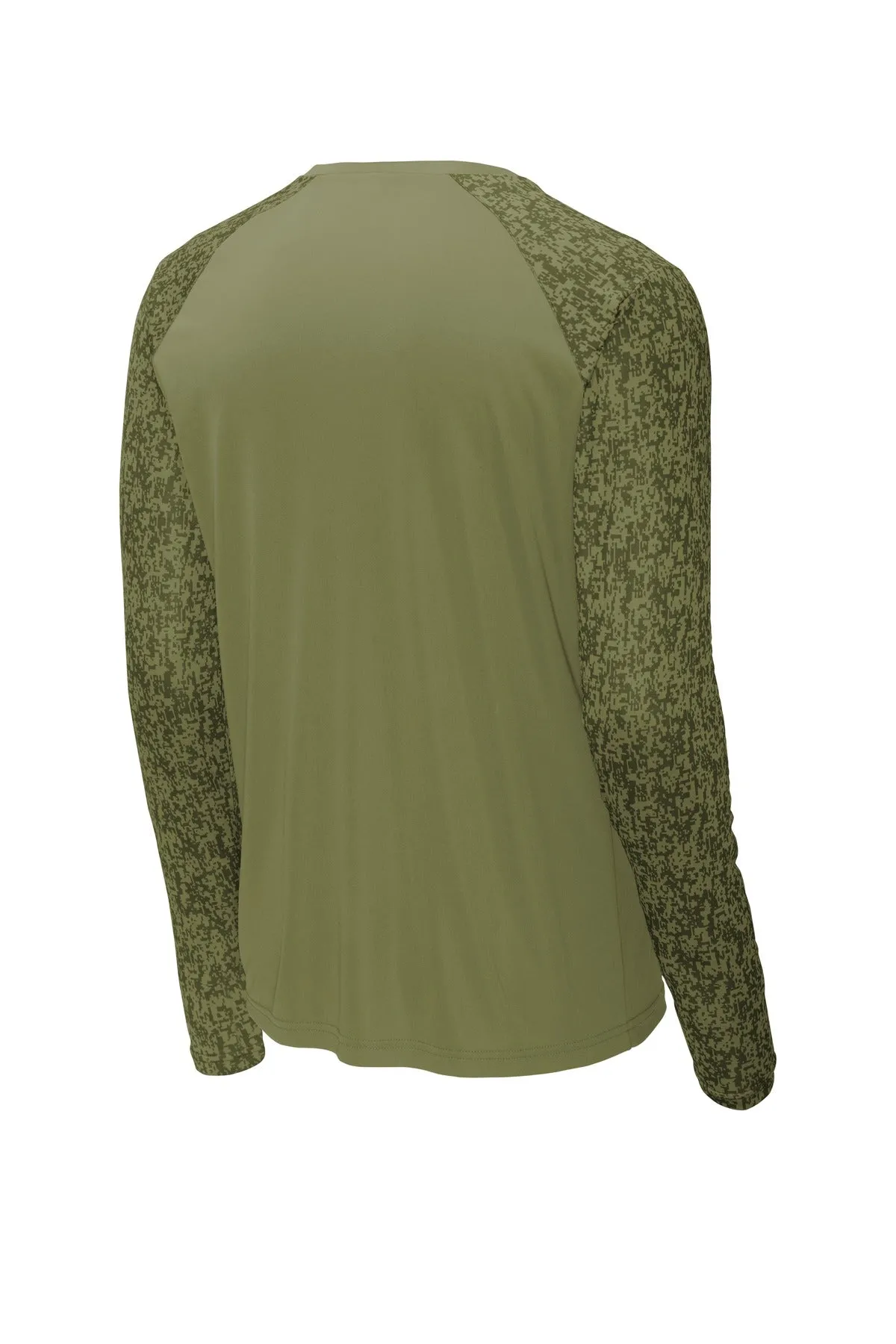 Sport-Tek  Long Sleeve Digi Camo Tee. ST460LS Olive Drab Green