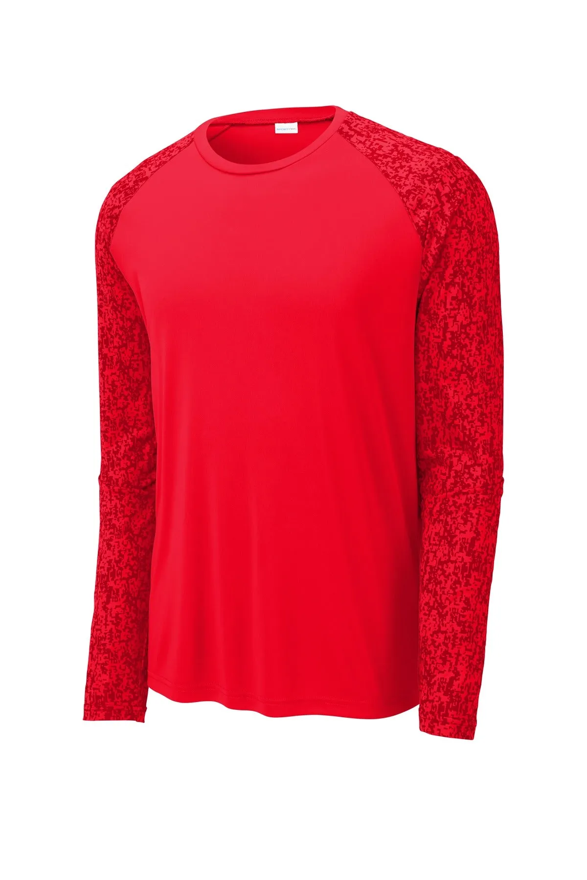 Sport-Tek  Long Sleeve Digi Camo Tee. ST460LS True Red