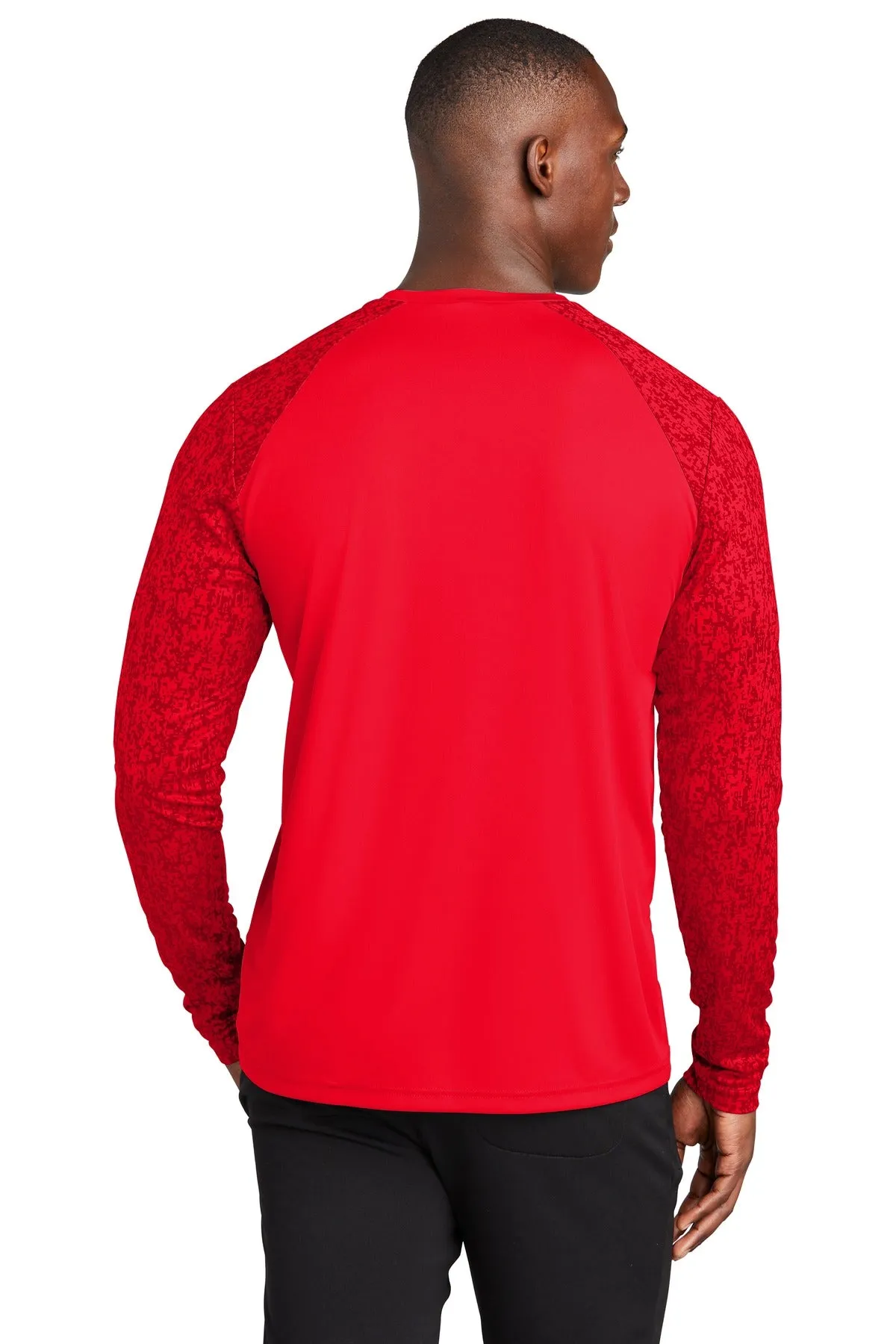 Sport-Tek  Long Sleeve Digi Camo Tee. ST460LS True Red