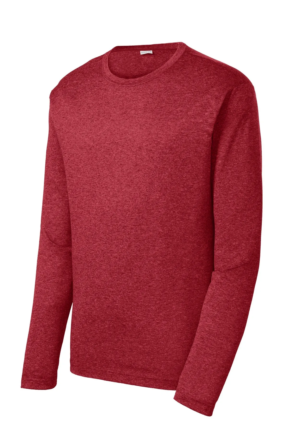 Sport-Tek Long Sleeve Heather Contender Tee. ST360LS Scarlet Heather