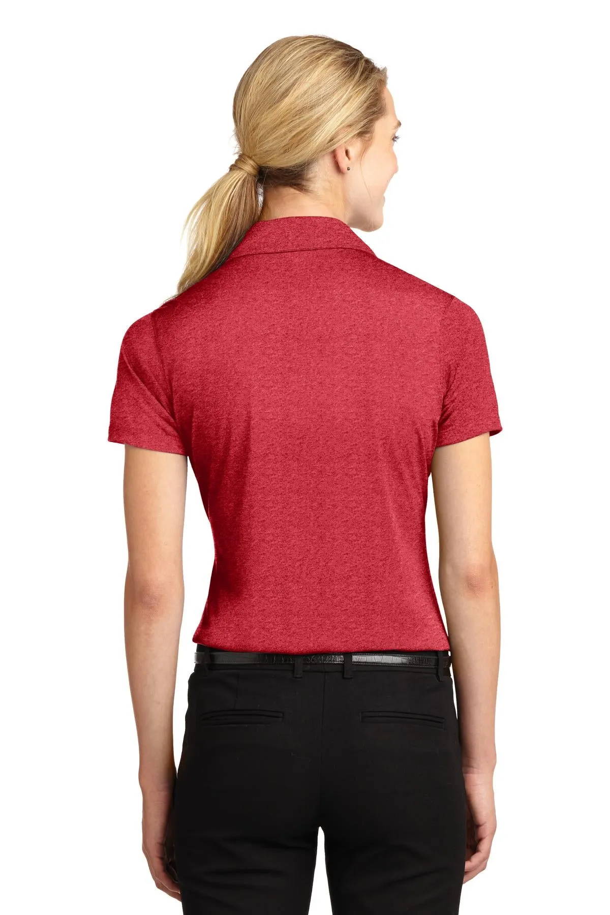 Sport-Tek Women's Heather Contender Polo. LST660 Scarlet Heather