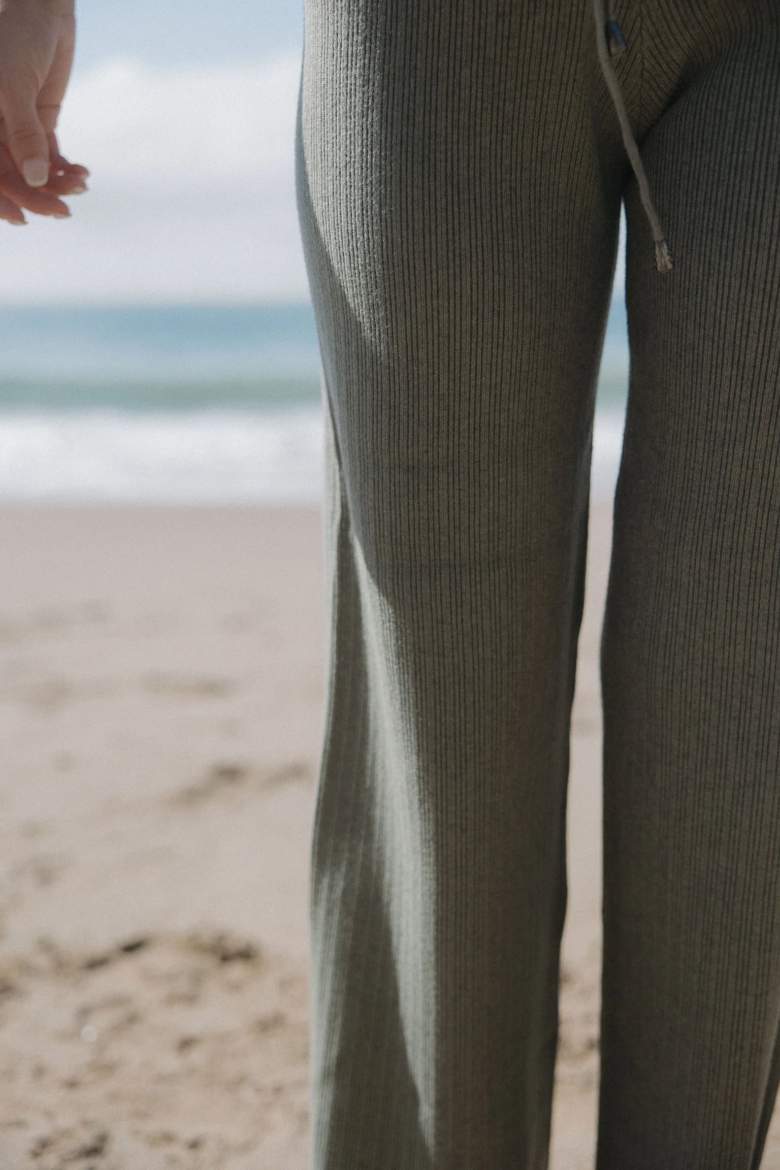 Staycation Ribbed Pants in Olive
