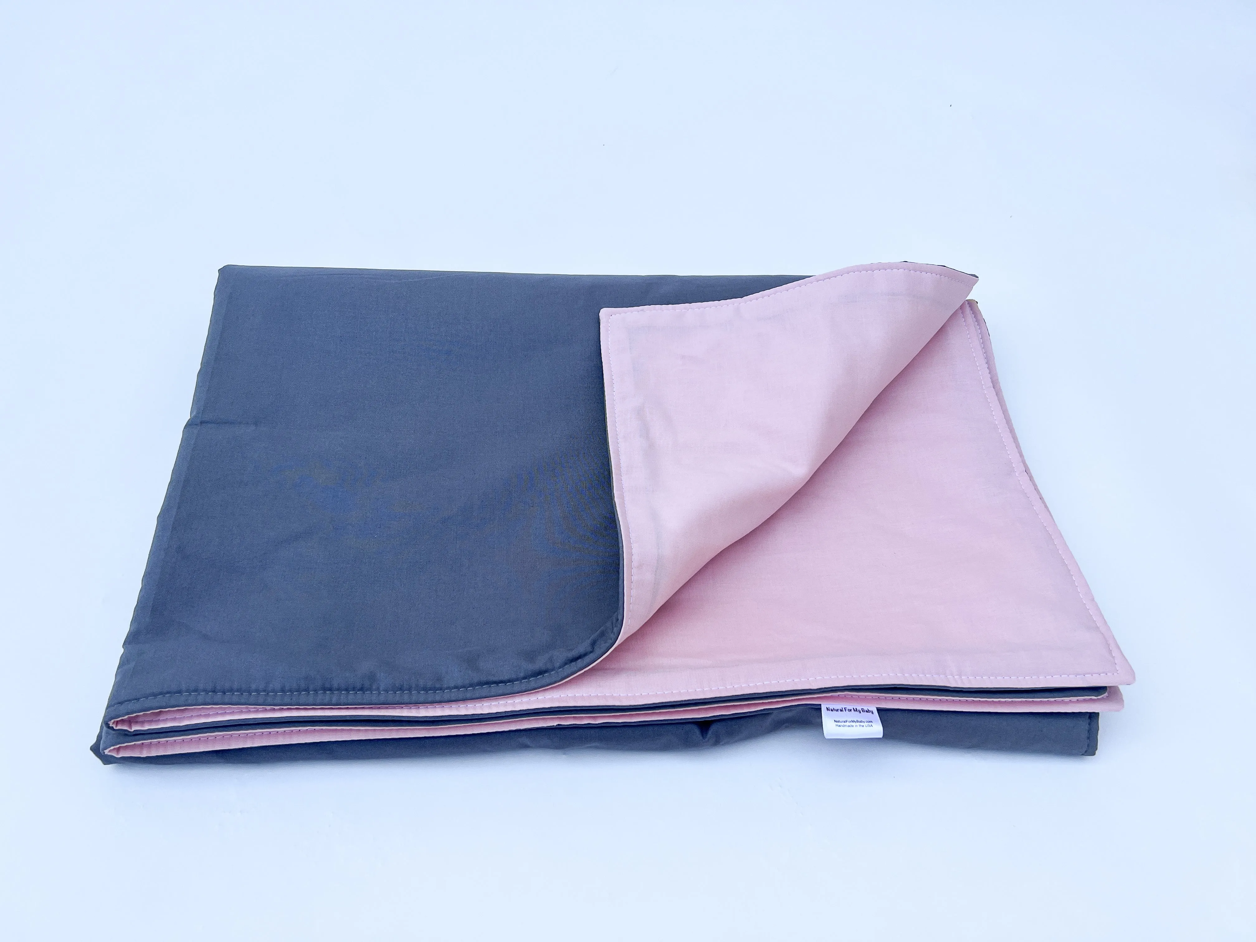 Steel Gray and Pink Baby Crib Bedding Set All in One