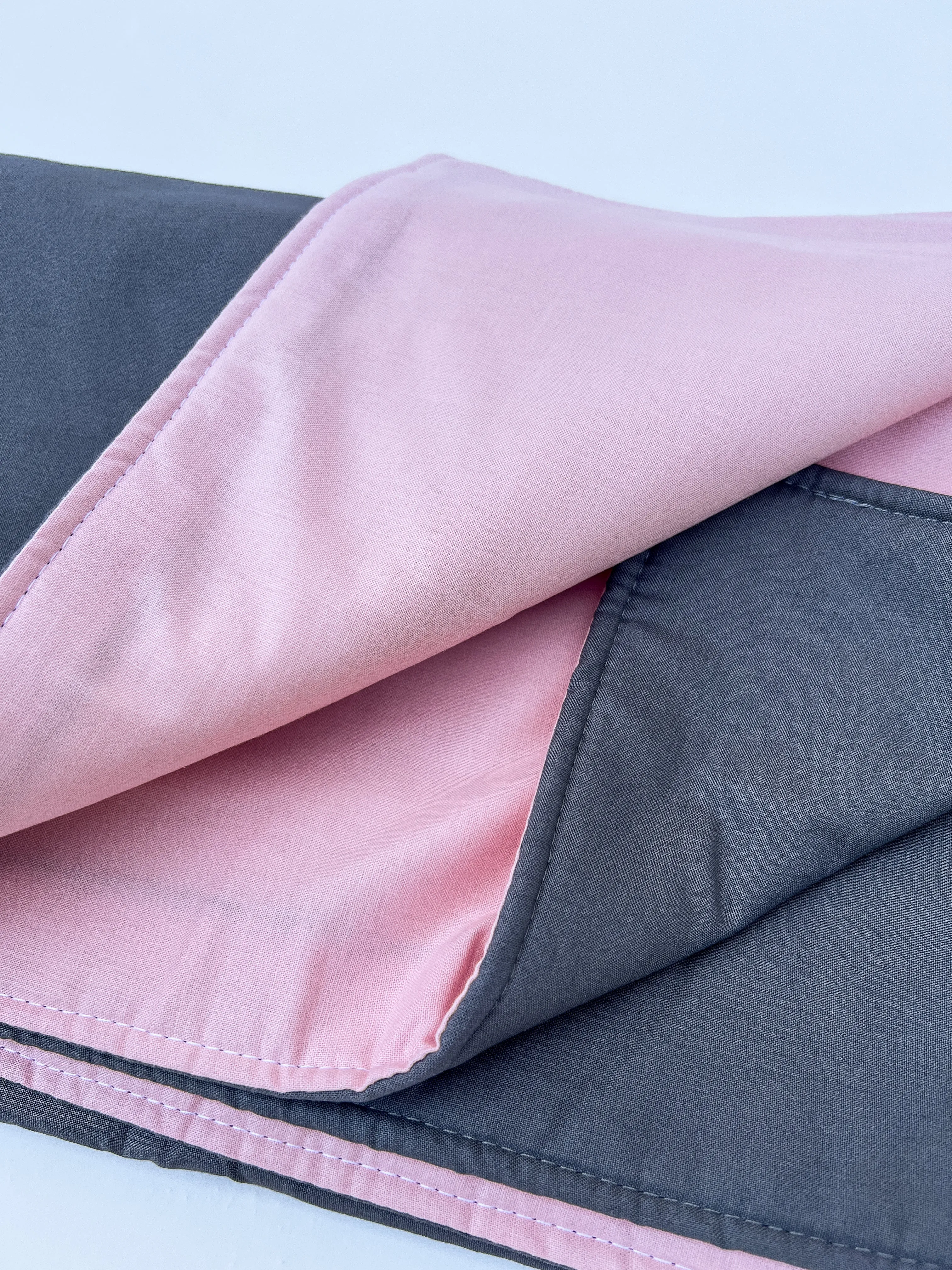 Steel Gray and Pink Baby Crib Bedding Set All in One