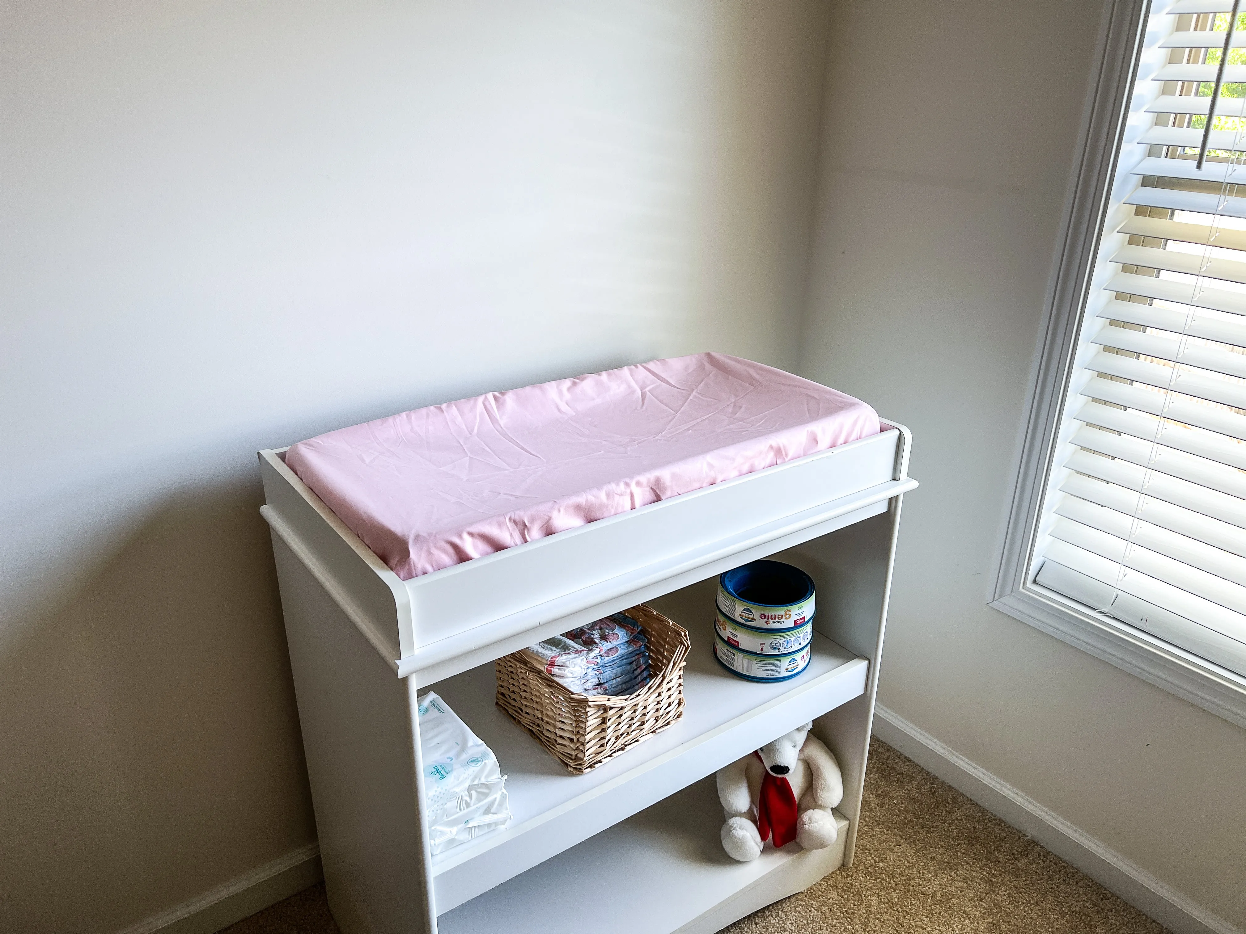 Steel Gray and Pink Baby Crib Bedding Set All in One