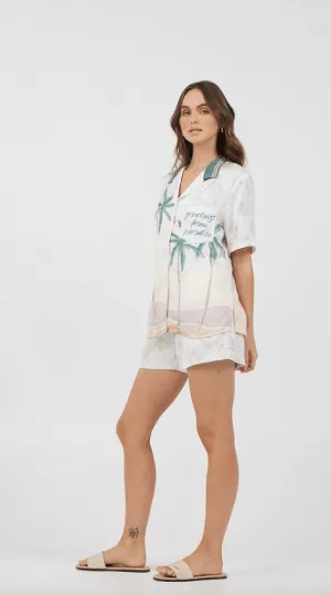 Summer Paradise Satin Printed Shorts