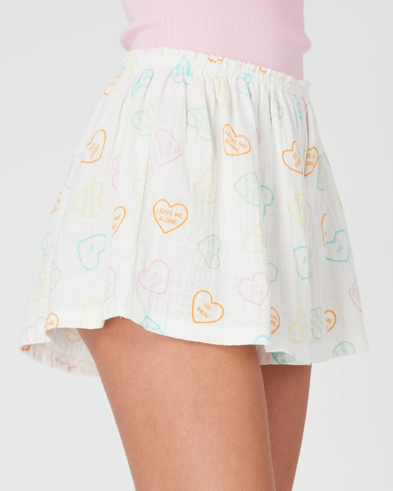 Summi Summi - GAUZE RELAXED SHORTS - MULTI DUMB LOVE PRINT