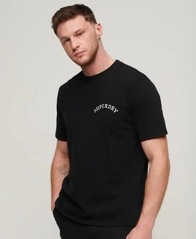 Superdry Men's Tattoo Graphic Loose Fit T-Shirt Washed Black