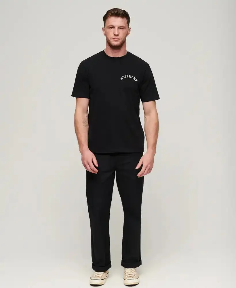 Superdry Men's Tattoo Graphic Loose Fit T-Shirt Washed Black