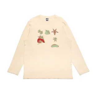 ”Swamp" Cut and Sew Wide-body Long Sleeved Tee Beige