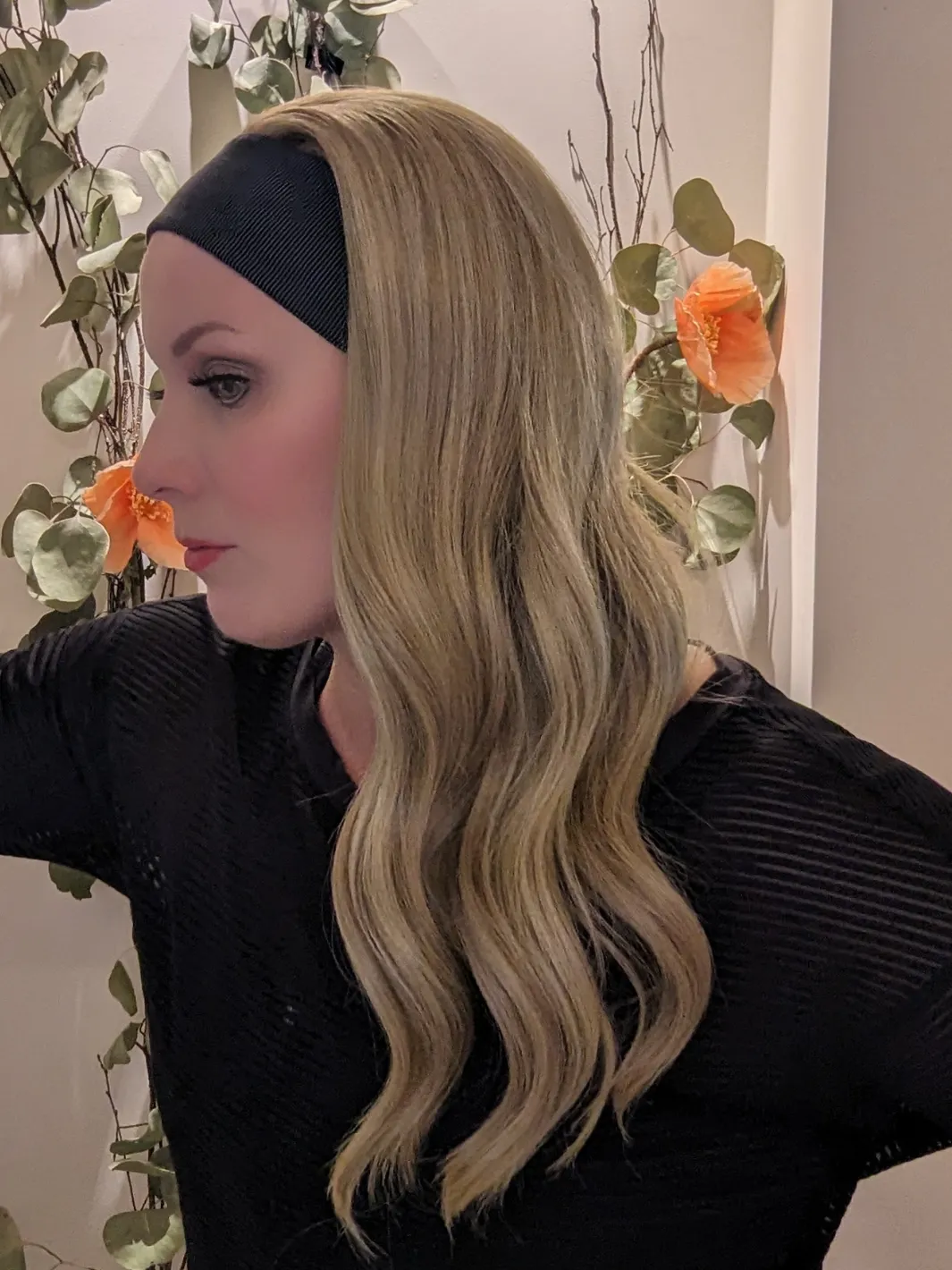 Synthetic Headband Wig | Beige Blonde | Hand-Tied