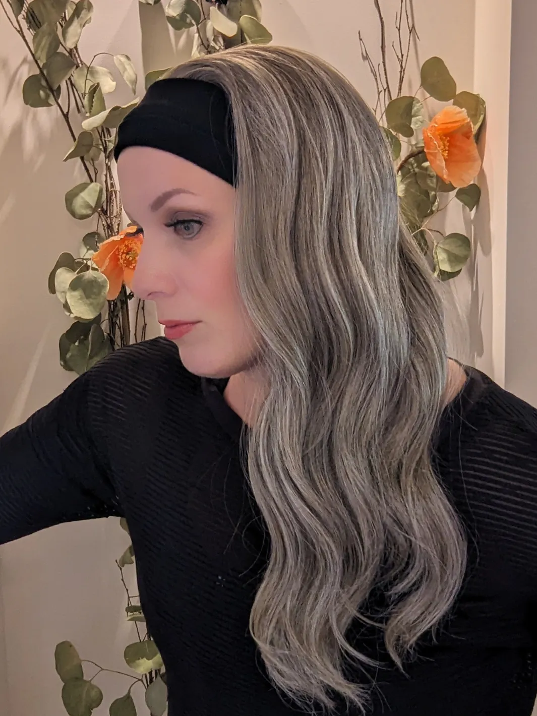Synthetic Headband Wig | Light Grey | Hand-Tied