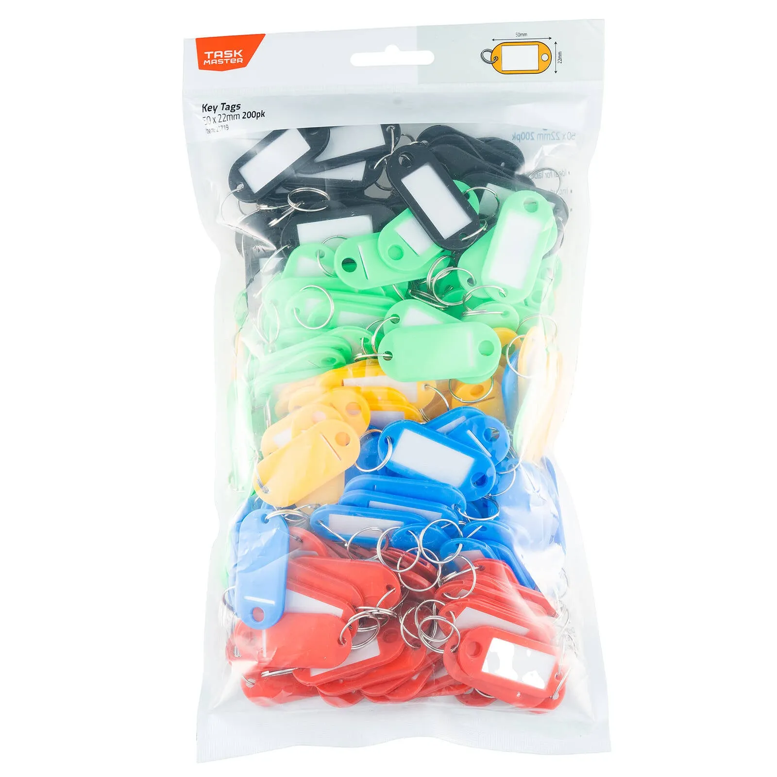Taskmaster 50x22mm Key Tag - 200 Pack